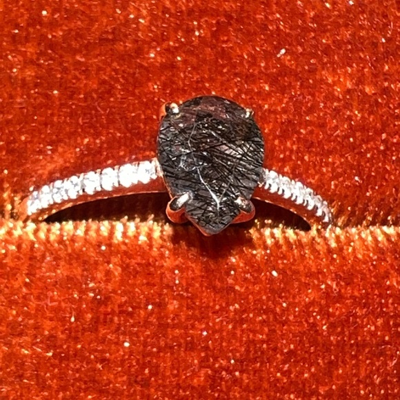 Black Rutilated Quartz Ring - Picture 2 of 4